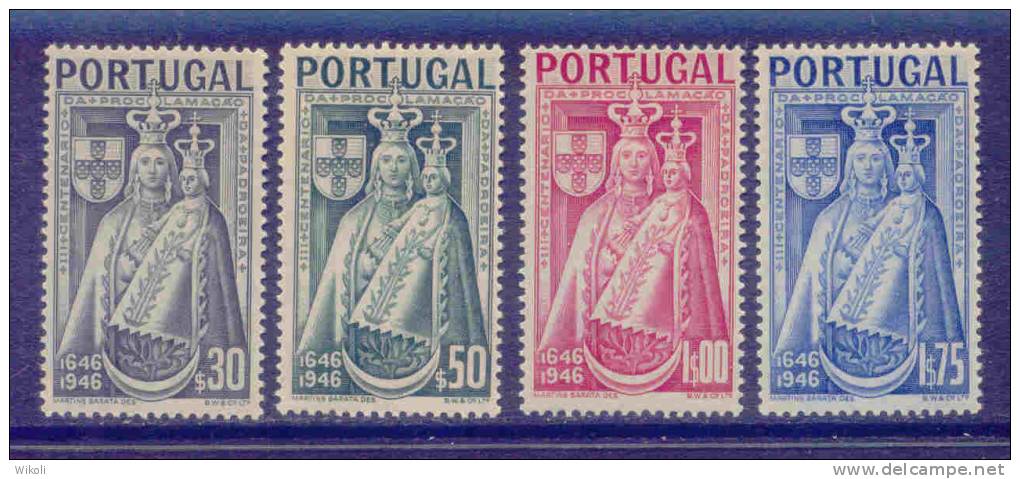 ! ! Portugal - 1946 Lady Madonna (Complete Set) - Af. 673 To 676 - MLH - Unused Stamps