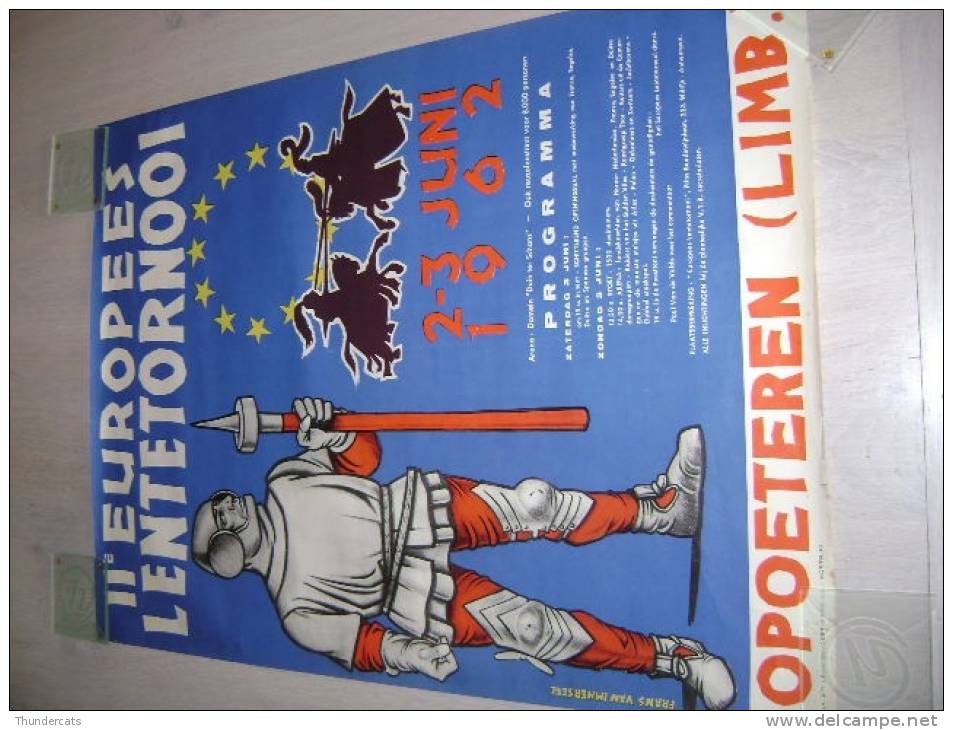 OUDE POSTER ** ANCIENNE  AFFICHE ** VINTAGE POSTER  ** OPOETEREN LIMBURG TORNOOI 1962 ** LEON BEYAERT SIOEN KORTRIJK - Affiches