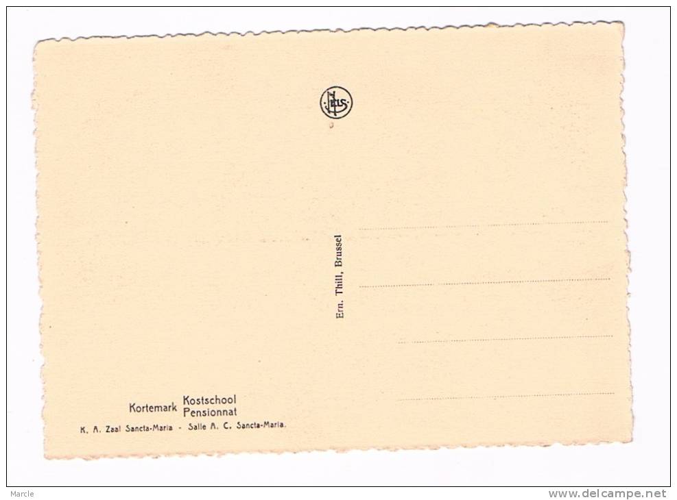 Kortemark - Kostschool - Pensionnat  Zaal K.A. Zaal Sancta-Maria - Salle A.C. Sancta-Maria - Kortemark