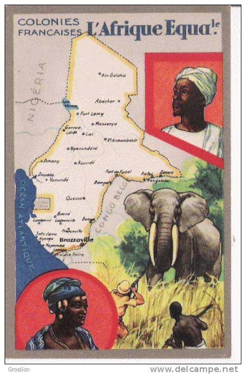 COLONIES FRANCAISES L'AFRIQUE EQUATOTIALE CARTE PUBLICITAIRE LION NOIR - Non Classés