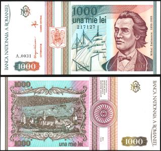 Romania #102, 1.000 Lei, 1993, UNC / NEUF - Rumänien