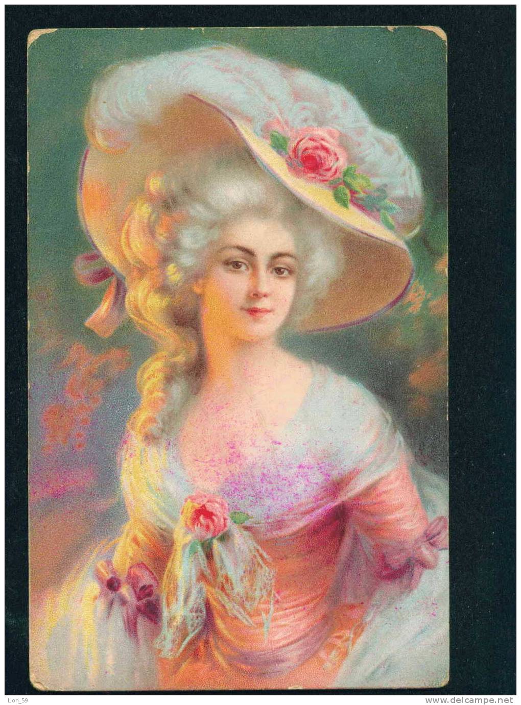 33042 Illustrator ?? - Beautiful Woman With A Hat Pc Publisher: L&B 16178 - 1900-1949