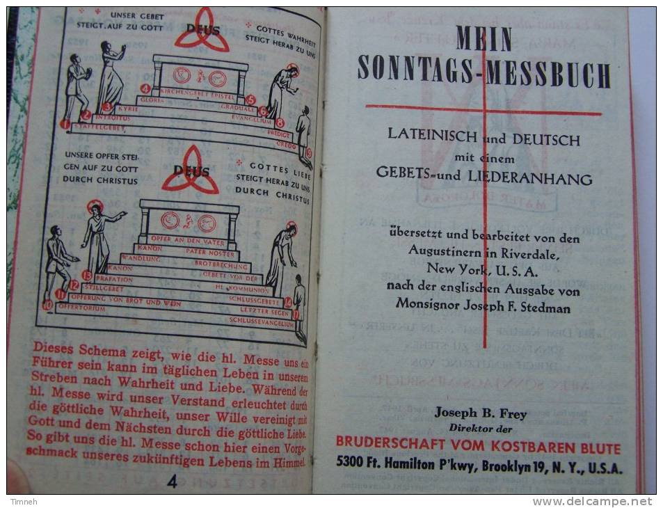 MEIN SONNTAGS MESSBUCH LATEINISCH Und DEUTSCH-Augustiner In Riverdale USA Stedman-BRUDERSCHAFT VOM KOSTBAREN BLUTE- - Christianism