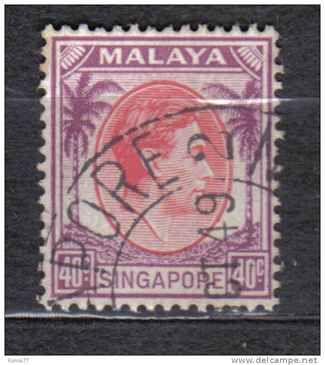 AP164 - SINGAPORE , Giorgio VI : Yvert N. 16   Dent  14 - Singapore (...-1959)