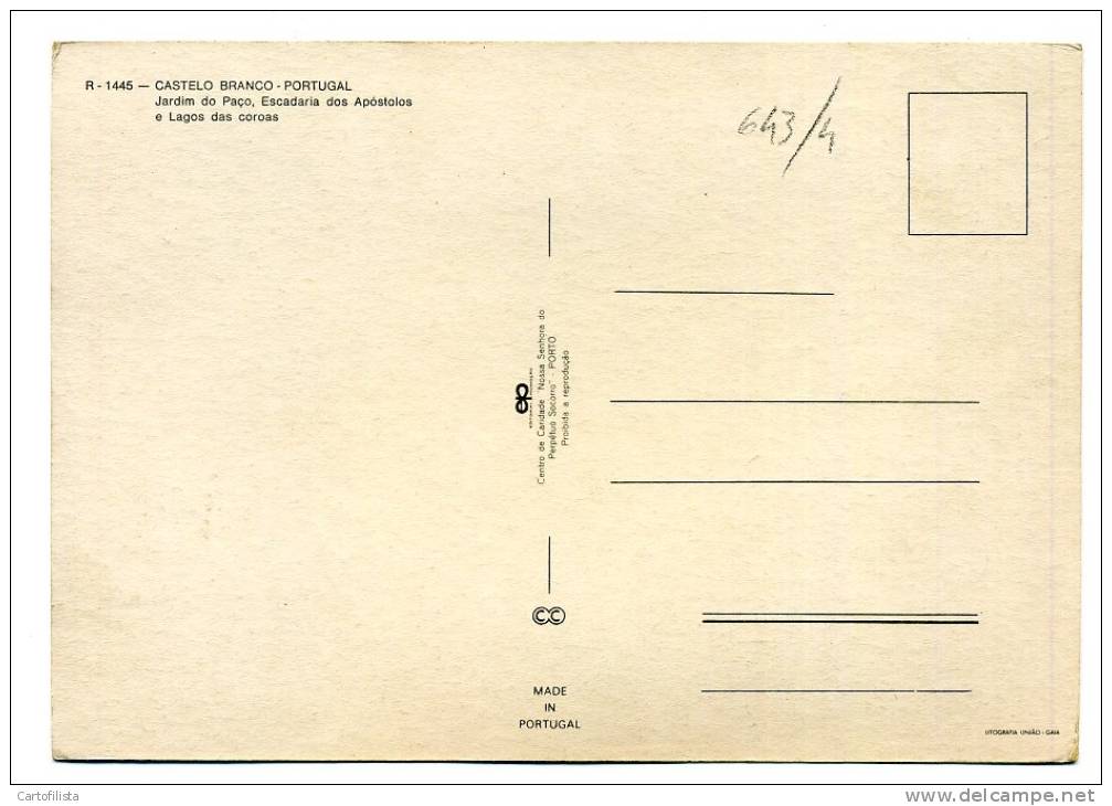 CASTELO BRANCO - Jardim Do Paço, Escadaria Dos Apóstolos E Lagos Das Coroas - Castelo Branco