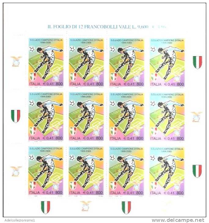 54082)foglio Intero Di 12 Valori Da 0.41€ Serie Lazio Campione D´italia - Feuilles Complètes