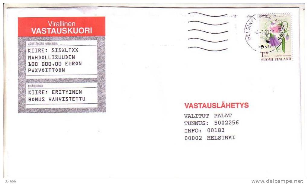 GOOD FINLAND Postal Cover 2011 - Good Stamped: Flowers - Oblitérés