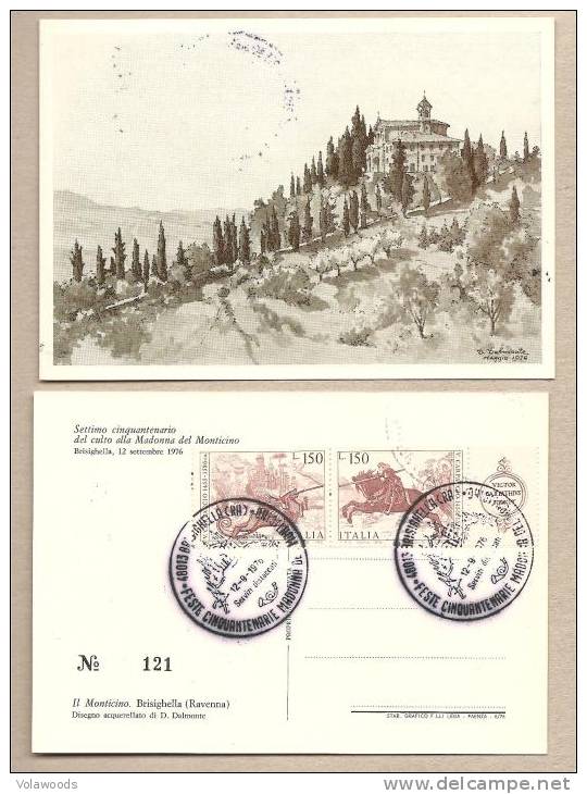 Italia - Cartolina Con Annullo Speciale: Cinquantenario Madonna Del Monticino - Brisighella (RA) - 1976 - Ravenna