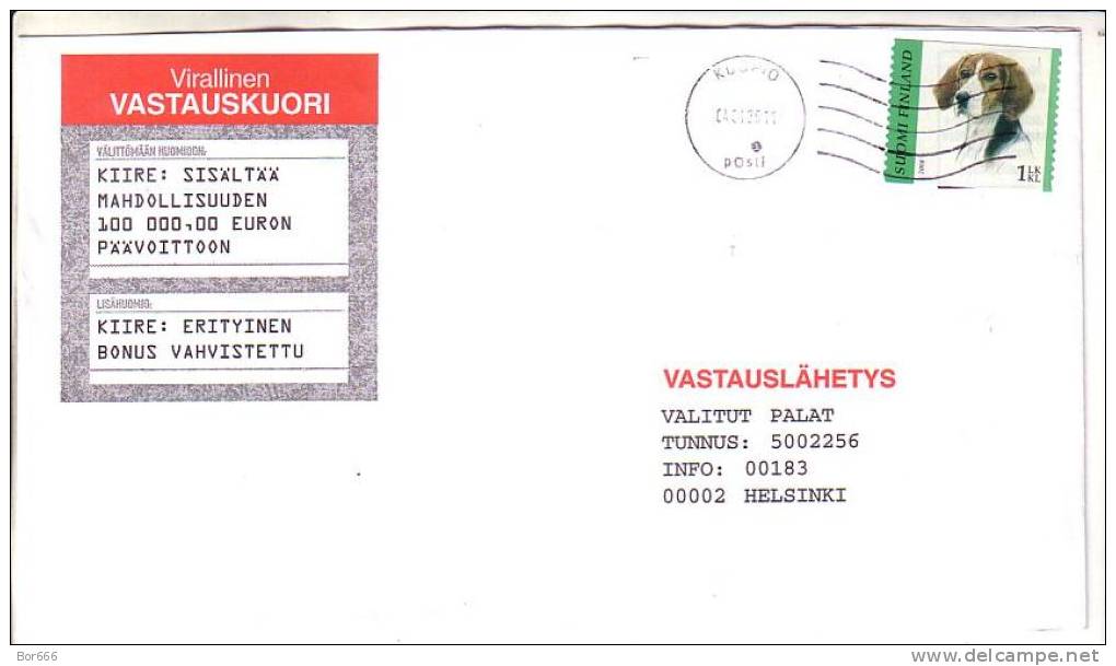 GOOD FINLAND Postal Cover 2011 - Good Stamped: Dog - Briefe U. Dokumente