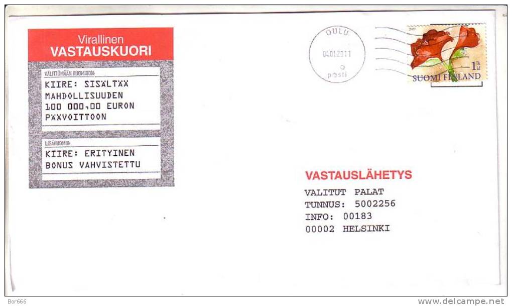 GOOD FINLAND Postal Cover 2011 - Good Stamped: Flowers - Briefe U. Dokumente