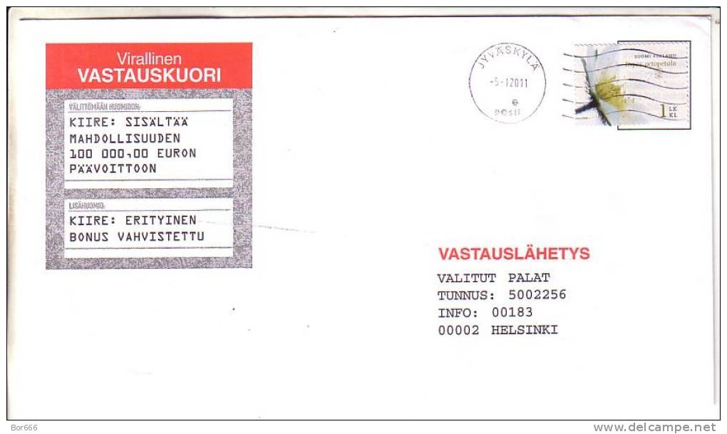 GOOD FINLAND Postal Cover 2011 - Good Stamped: Flower - Briefe U. Dokumente