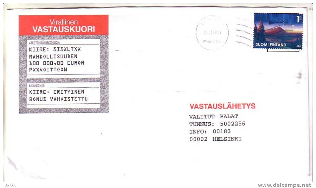 GOOD FINLAND Postal Cover 2011 - Good Stamped: Christmas - Briefe U. Dokumente