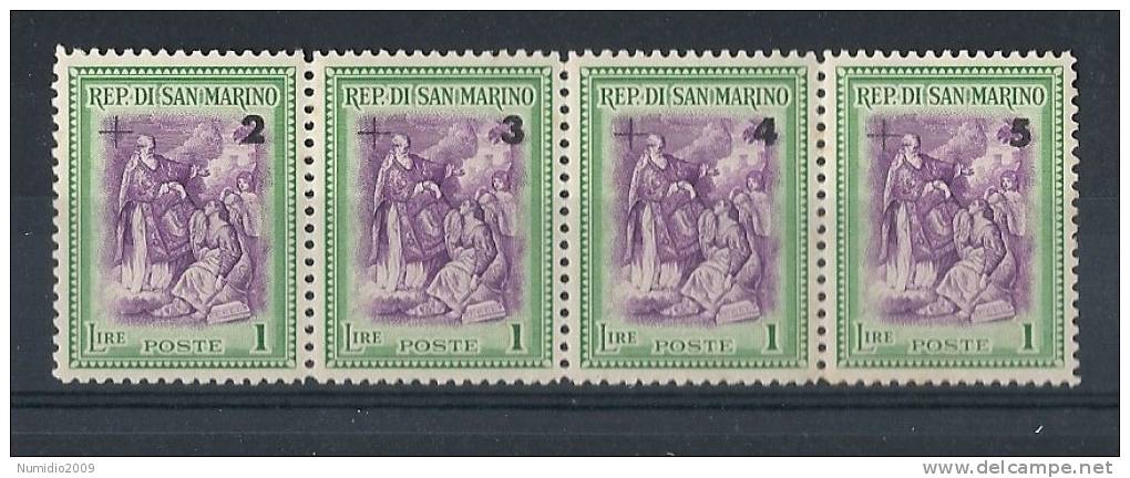 1947 SAN MARINO BENEFICENZA STRISCIA MH * - RR8730 - Neufs