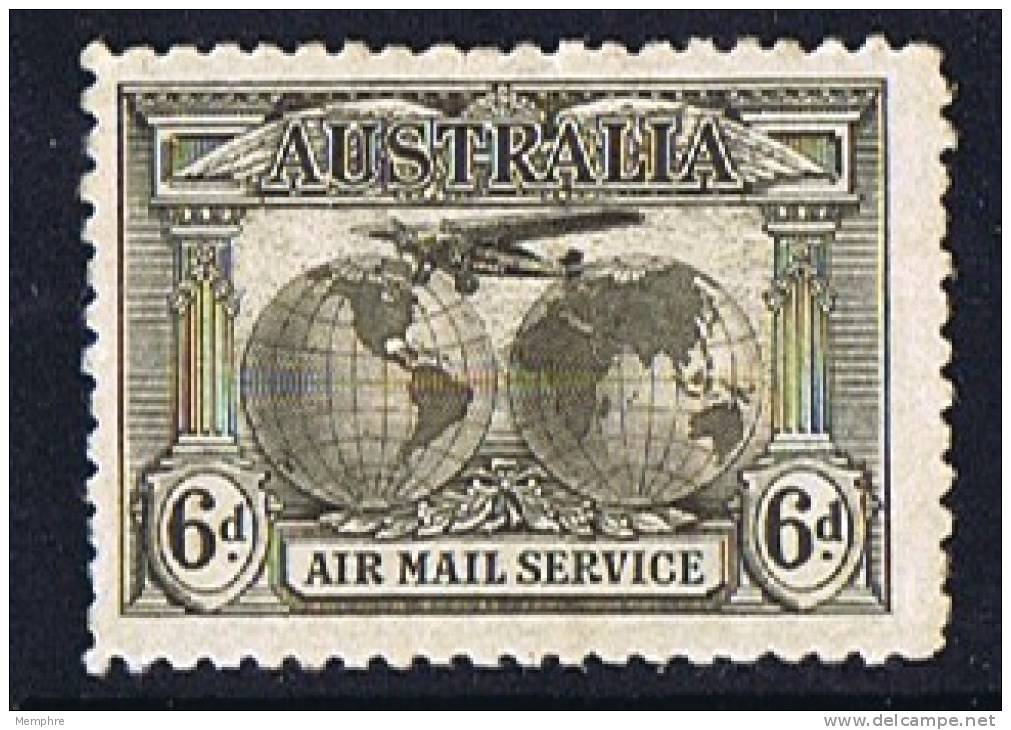 1931  Kingsford-Smith 6 D. Regular  SG 139  * MH - Mint Stamps