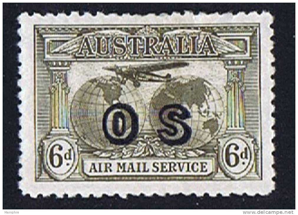 1931  Kingsford-Smith 6 D. Surcharged O. S.    SG 139 A * MH - Ungebraucht