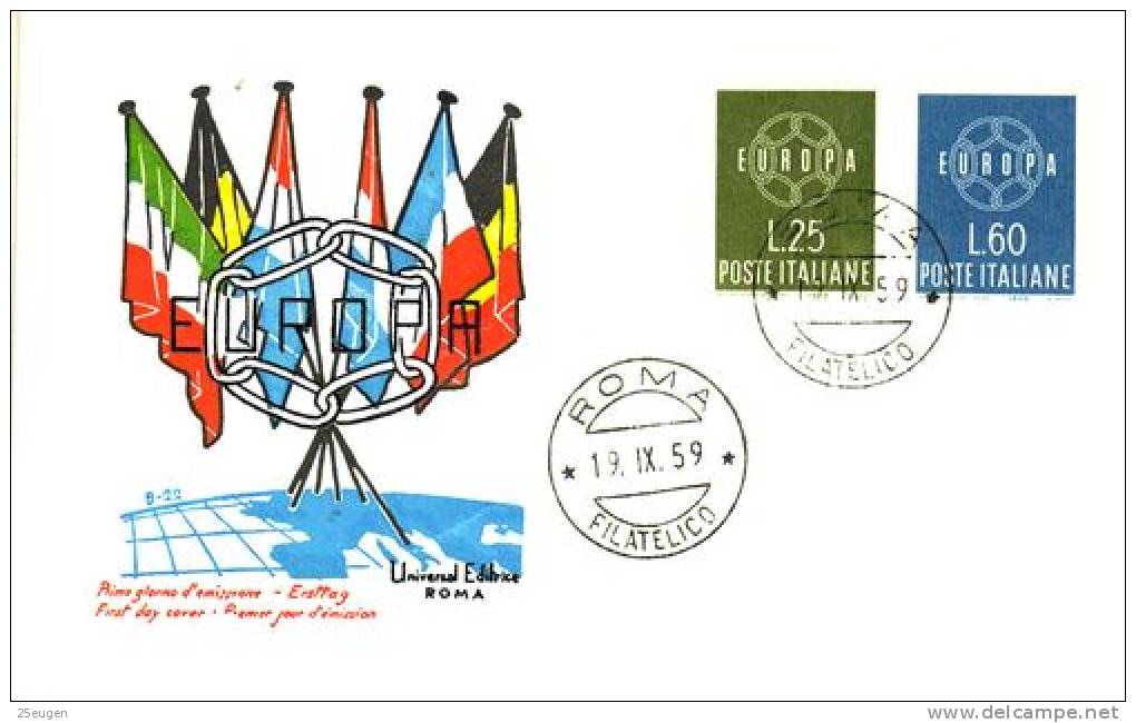 ITALY 1959 EUROPA CEPT FDC ( Roma ) - 1959