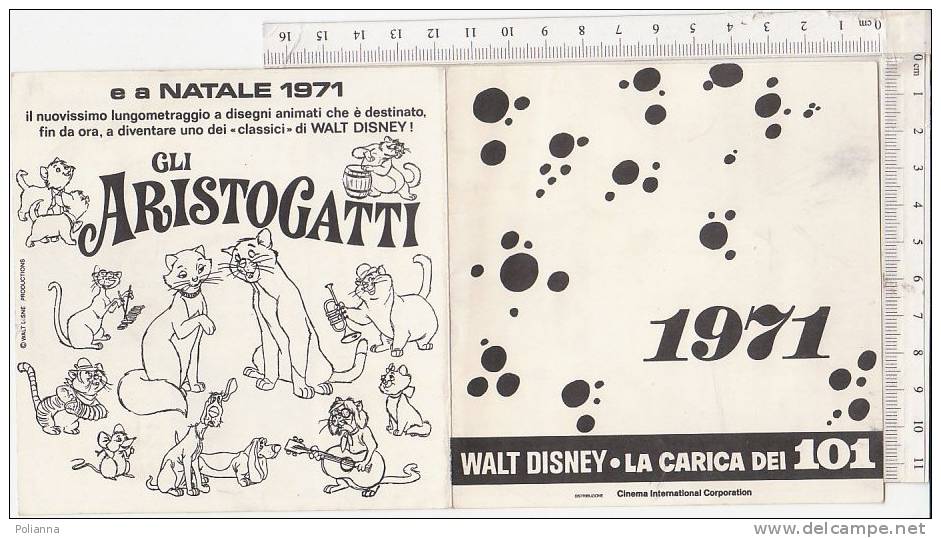 PO7914A# CALENDARIETTO 1971 WALT DISNEY - LA CARICA DEI 101 - CANI DALMATA - ARISTOGATTI - Tamaño Pequeño : 1971-80