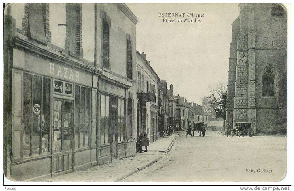 Dep 51 , Cpa ESTERNAY , Place Du Marché - Esternay