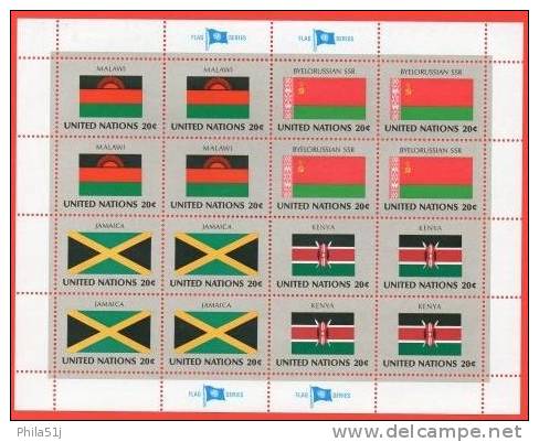 NATIONS  UNIES  1983  __DRAPEAUX  DES  ETATS  MEMBRES__N°394/397__NEUF**VOIR SCAN - Blocs-feuillets