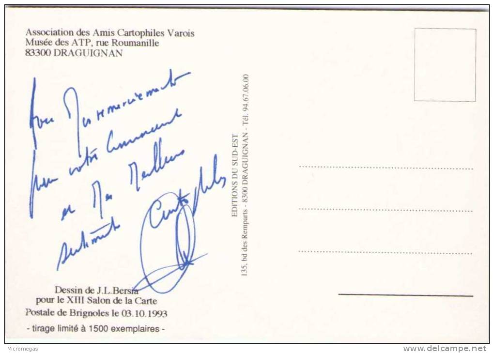 J.L. BERSIA - Salon De La Carte Postale - Brignoles 1993 - Roussey