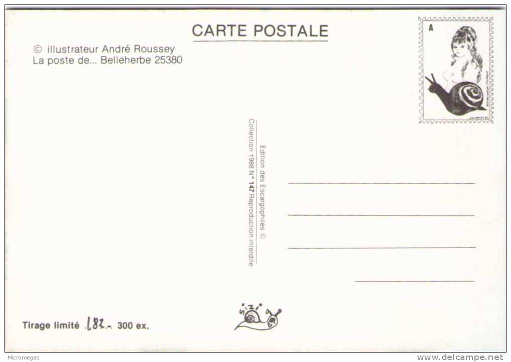 André ROUSSEY - La Poste De... Belleherbe 25380 - Roussey