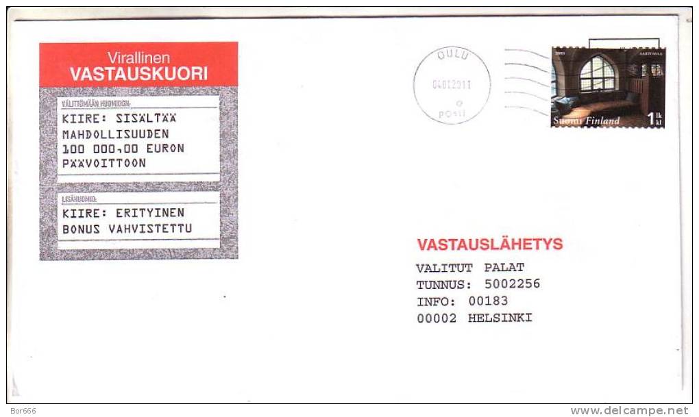 GOOD FINLAND Postal Cover 2011 - Good Stamped: Aartomaa - Briefe U. Dokumente