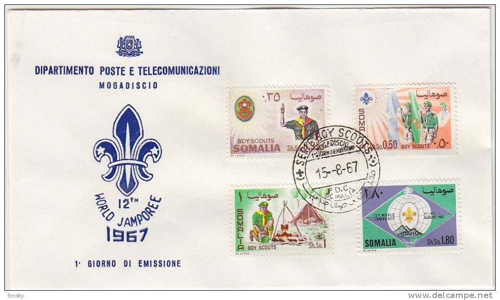 PGL 3322 - SOMALIA Yv N°70/73 FDC SCOUTISM - Somalië (1960-...)