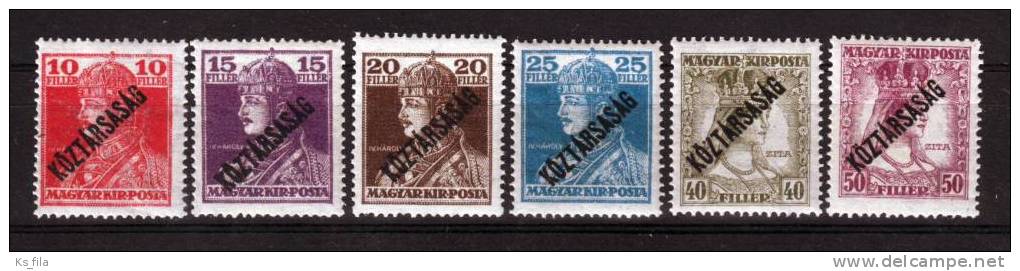 HUNGARY - 1918. King Charles IV. And Queen Consort Zita, Optd With Köztársaság (Republic) - MNH - Nuevos