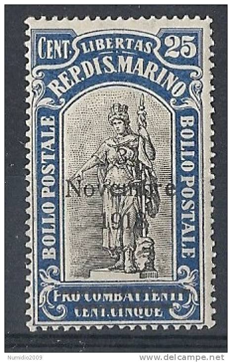 1918 SAN MARINO VITTORIA 25 CENT MNH ** - RR8761 - Nuevos