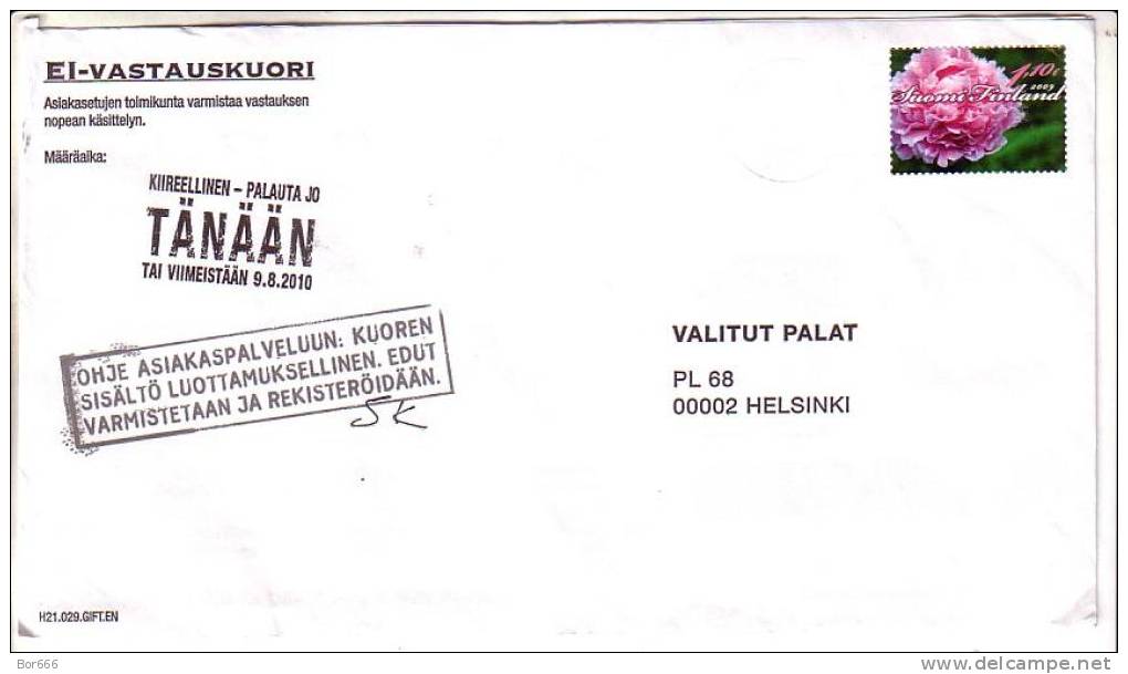 GOOD FINLAND Postal Cover 2011 - Good Stamped: Flower - Briefe U. Dokumente