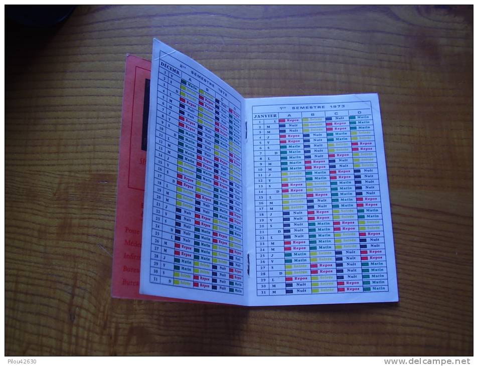 Rhone Poulenc La Voulte . Ardèche . Calendrier Des équipes Travaillant En 4 X 8 Avec Consignes De Sécurité - Small : 1971-80