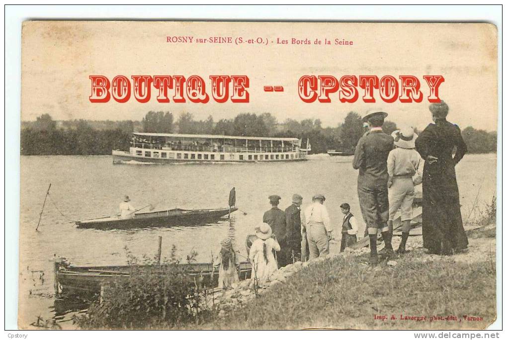 78 - ROSNY Sur SEINE - Visuel Unique Sur D* - Pecheur En Barque - Les Bords De La Seine - Peche - Bateau - Dos Scané - Rosny Sur Seine