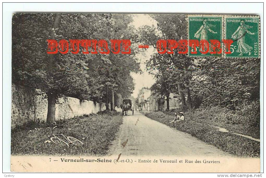 78 - VERNEUIL Sur SEINE - Visuel Unique Sur D* - Entrée De Verneuil Et Rue Des Graviers - Dos Scané - Verneuil Sur Seine