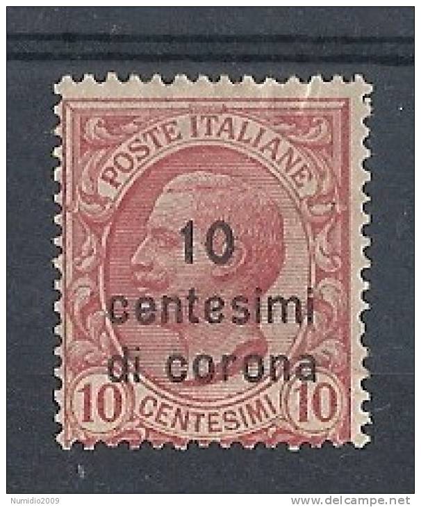 1919 TRENTO E TRIESTE 10 C CORONA MH * - RR8772 - Trente & Trieste