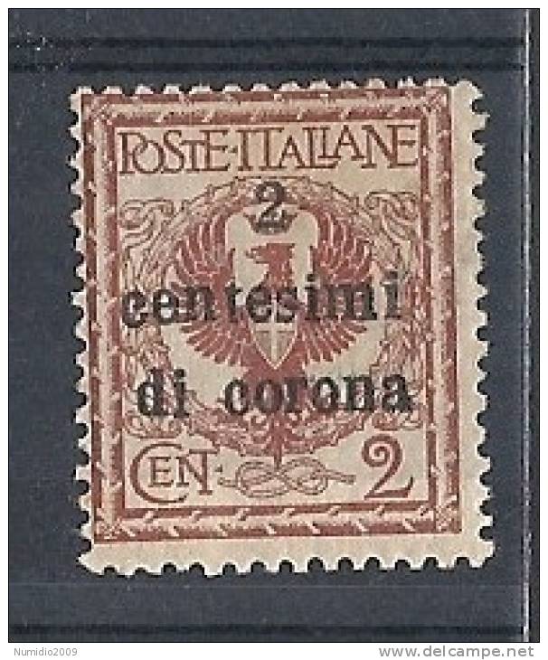 1919 TRENTO E TRIESTE 2 C CORONA MH * - RR8772 - Trente & Trieste