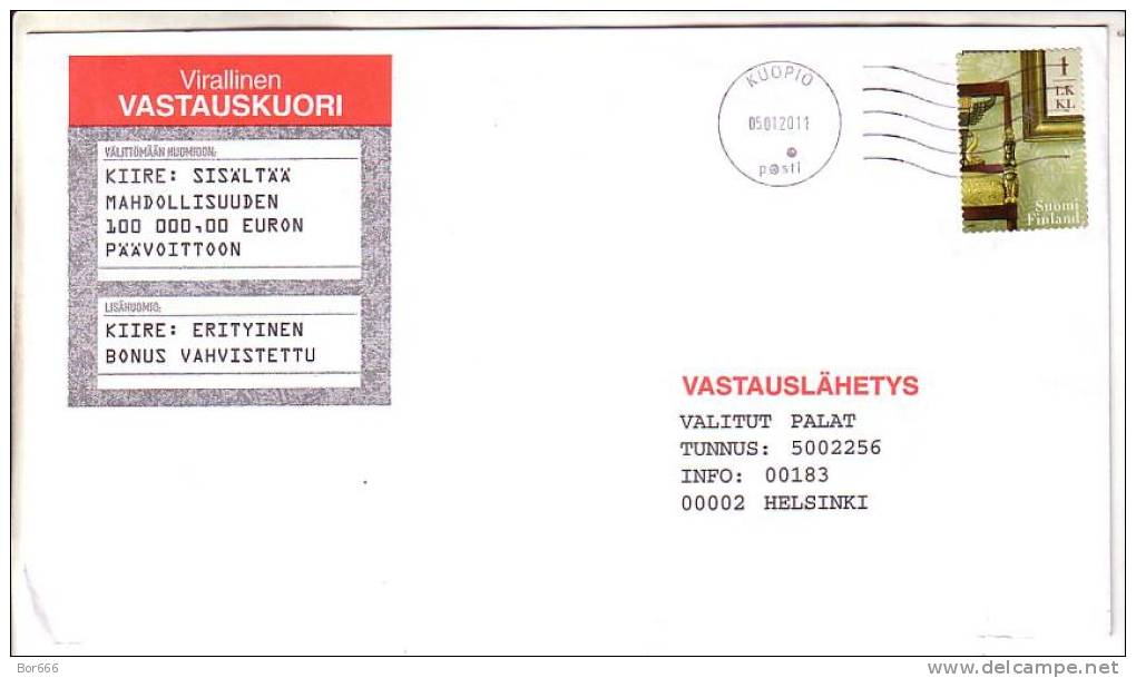 GOOD FINLAND Postal Cover 2011 - Good Stamped: Furniture - Briefe U. Dokumente