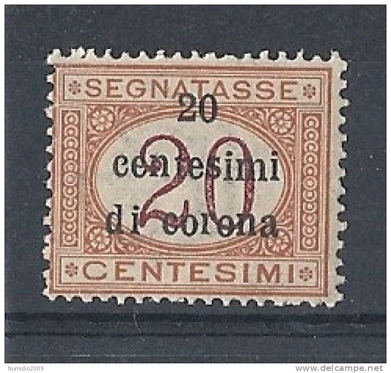 1919 TRENTO E TRIESTE SEGNATASSE 20 C MNH ** - RR8774 - Trente & Trieste