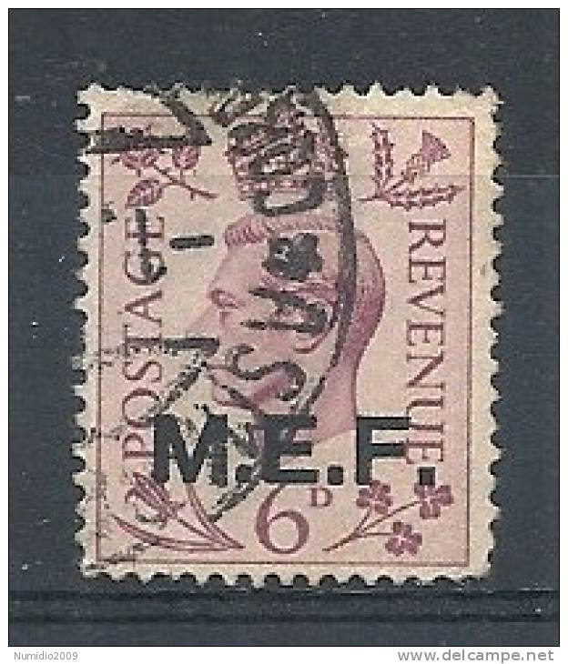 1943-47 OCC. INGLESE MEF USATO 6 P - RR8783 - Britische Bes. MeF