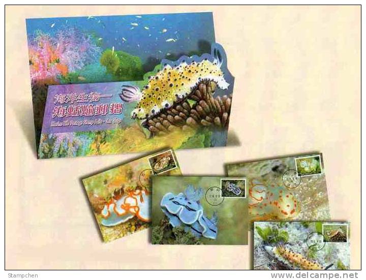 Folio Taiwan 2011 Marine Life Stamps -Sea Slugs Fauna Slug - Unused Stamps