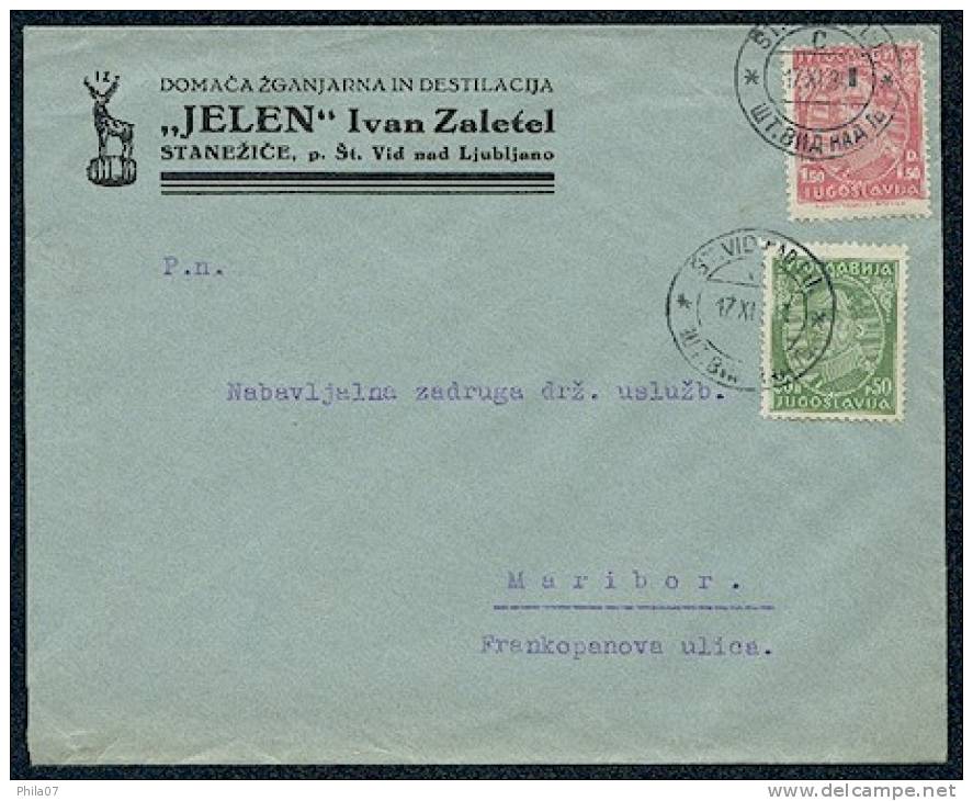 Kingdom Of Yugoslavia - Letter With Inscription First Zagreb Factory Salami, Sausages, Cured Meats And Fats Of Goods K. - Alimentation