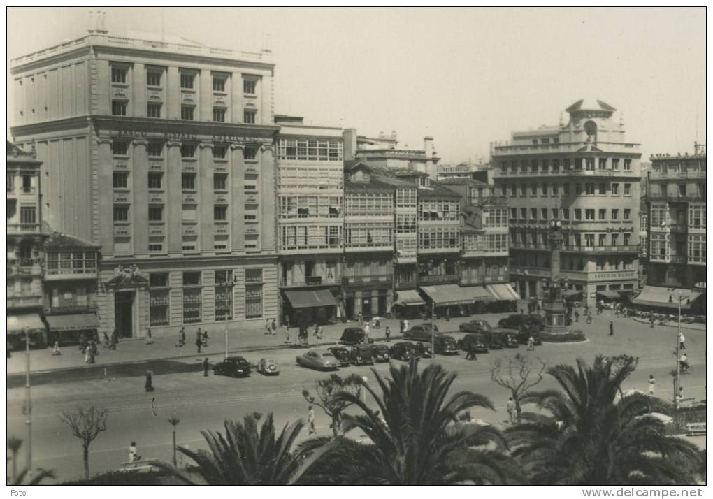 REAL PHOTO POSTCARD LA CORUNA ESPANA SPAIN CARTE POSTALE  POSTCARD TARJETA POSTAL AMERICAN CARS VOITURES - La Coruña