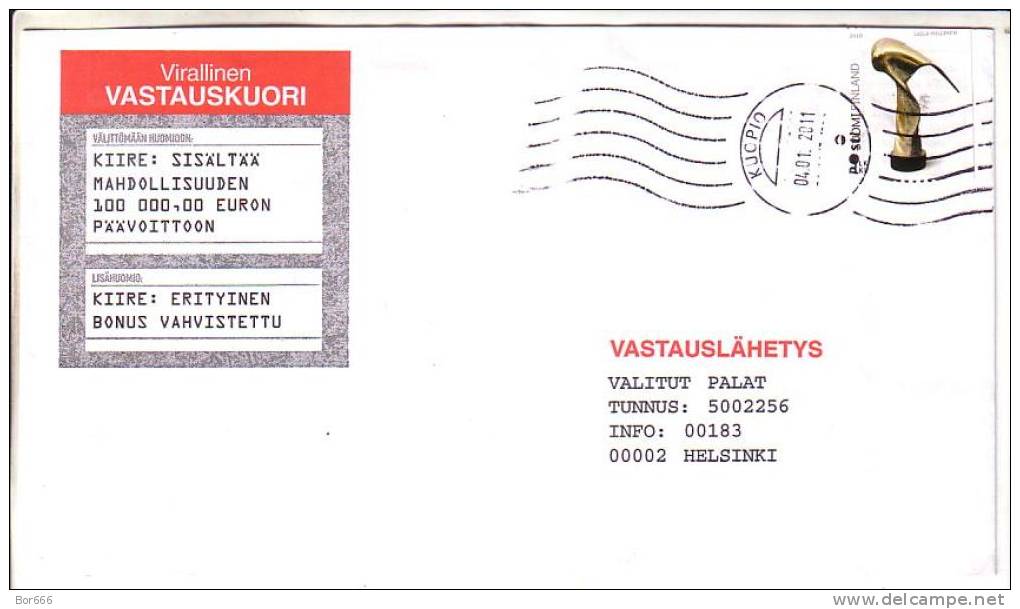 GOOD FINLAND Postal Cover 2011 - Good Stamped: Art / Sculpture - Briefe U. Dokumente