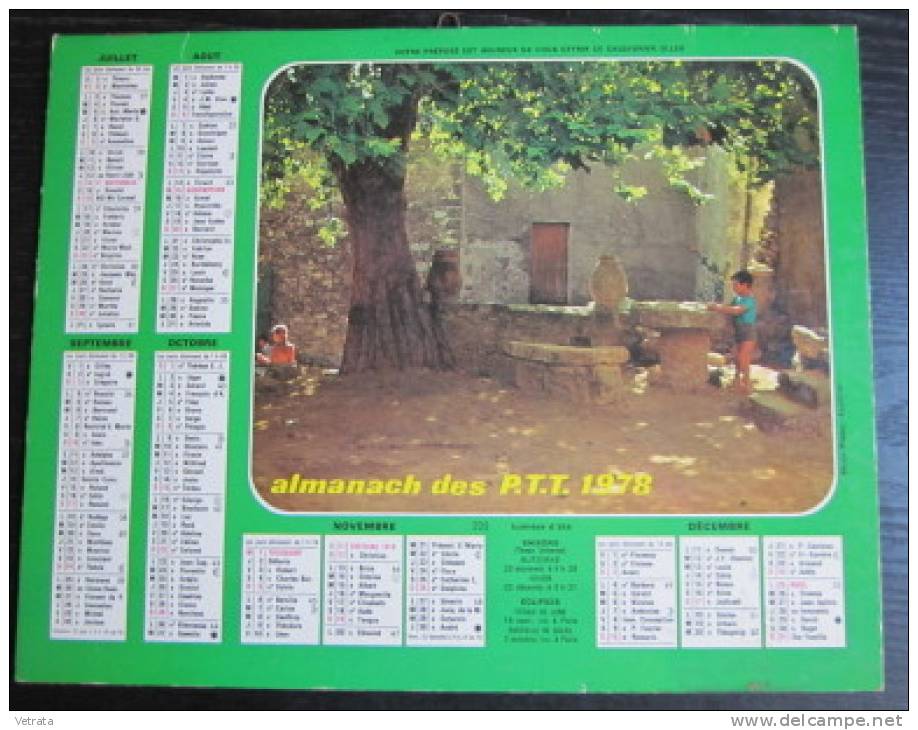 Calendrier P.T.T. 1978 - Tamaño Grande : 1971-80