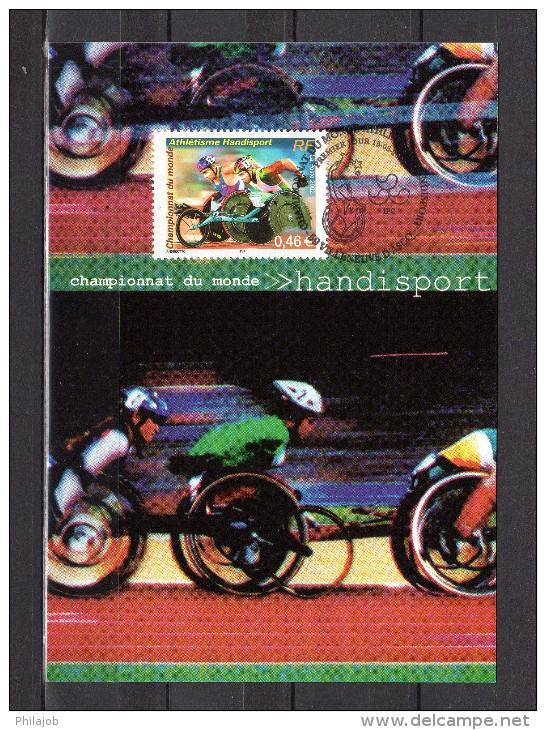 Carte Maximum De 2002 N° YT 3495 " CHAMPIONNATS DU MONDE HANDISPORT " En PARFAIT état - Handisport