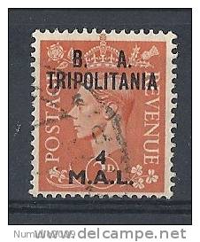 1950 OCC. INGLESE TRIPOLITANIA USATO BA 4 M - R8788 - Tripolitaine