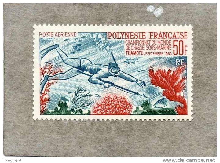 Polynésie Française: Championnat Du Monde De Chasse Sous-marine à Tuamotu -Plongeur Et Coraux - Unused Stamps