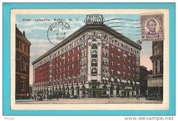 STATI UNITI HOTEL LAFAYETTE BUFFALO N. Y. CARTOLINA FORMATO PICCOLO VIAGGIATA NEL 1926 - Buffalo