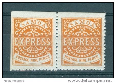 Samoa: 1880   Express Stamp    SG20   9d   Orange-brown        MH Pair - Samoa