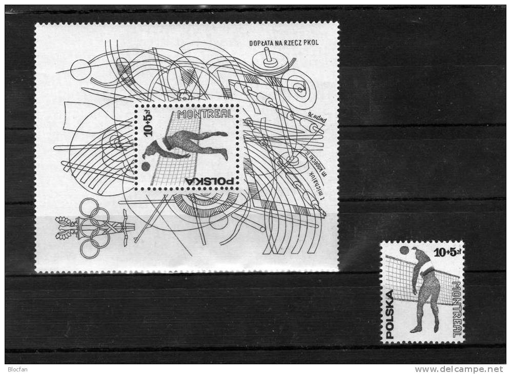 Sommer-Olympiade 1976 Montreal Volleyball Polen 2458 Plus Block 65 ** 5€ Sport Bloc Olympic Sheet Of Polska - Verano 1976: Montréal