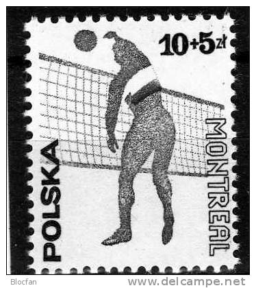 Sommer-Olympiade 1976 Montreal Volleyball Polen 2458 Plus Block 65 ** 5€ Sport Bloc Olympic Sheet Of Polska - Ete 1976: Montréal